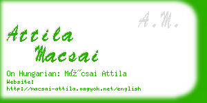 attila macsai business card